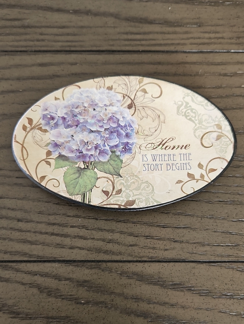 Floral Hydrangea Oval Plate - Lavender & Green